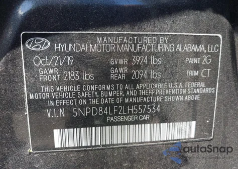 2020 Hyundai Elantra Sel from USA, damaged, VIN 5NPD84LF2LH557534